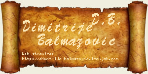 Dimitrije Balmazović vizit kartica